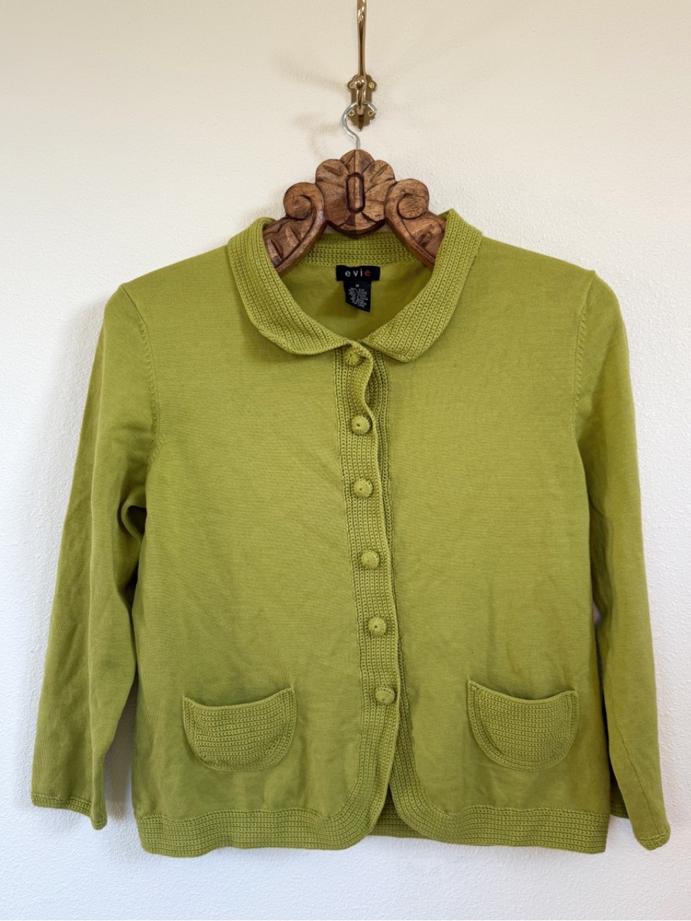 EVIE Lime Green Knit Button-Up Cardigan